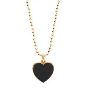 Abbracci Love 2019 - Collana cuore 1 cm dorato smalto nero